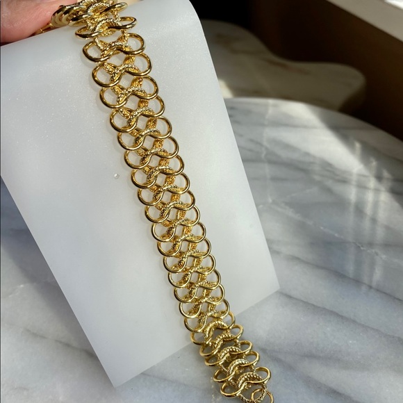 Kenneth Jay Lane 22K Gold Plt Mega Wide Bracelet Y2K - Picture 10 of 16